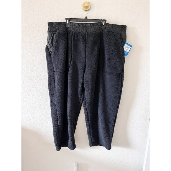 $100 Columbia Womens West Bend Fleece Pull-On Pants Black Size 3X SHORT - Picture 1 of 6